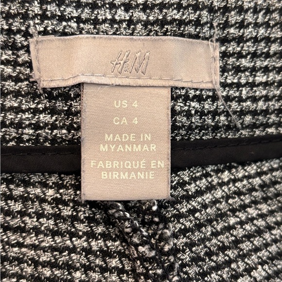 H&M Black Gray White Tweed Pants Slacks - Excellent Condition - Comfortable - 4 - Picture 3 of 7